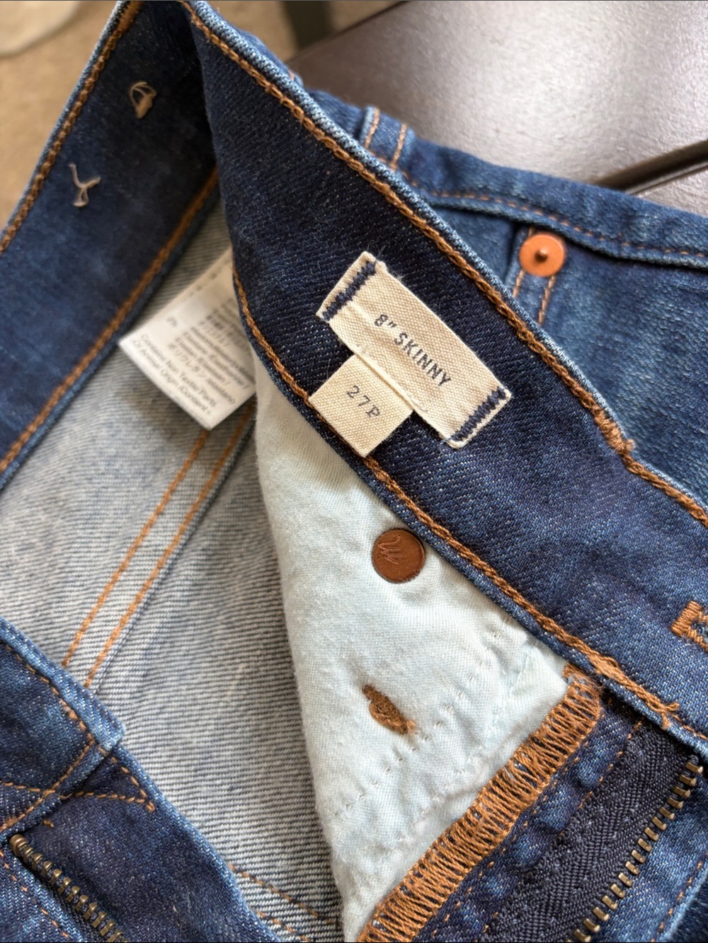 Madewell Women's Dark Blue Skinny Jeans - Picture 3 of 6